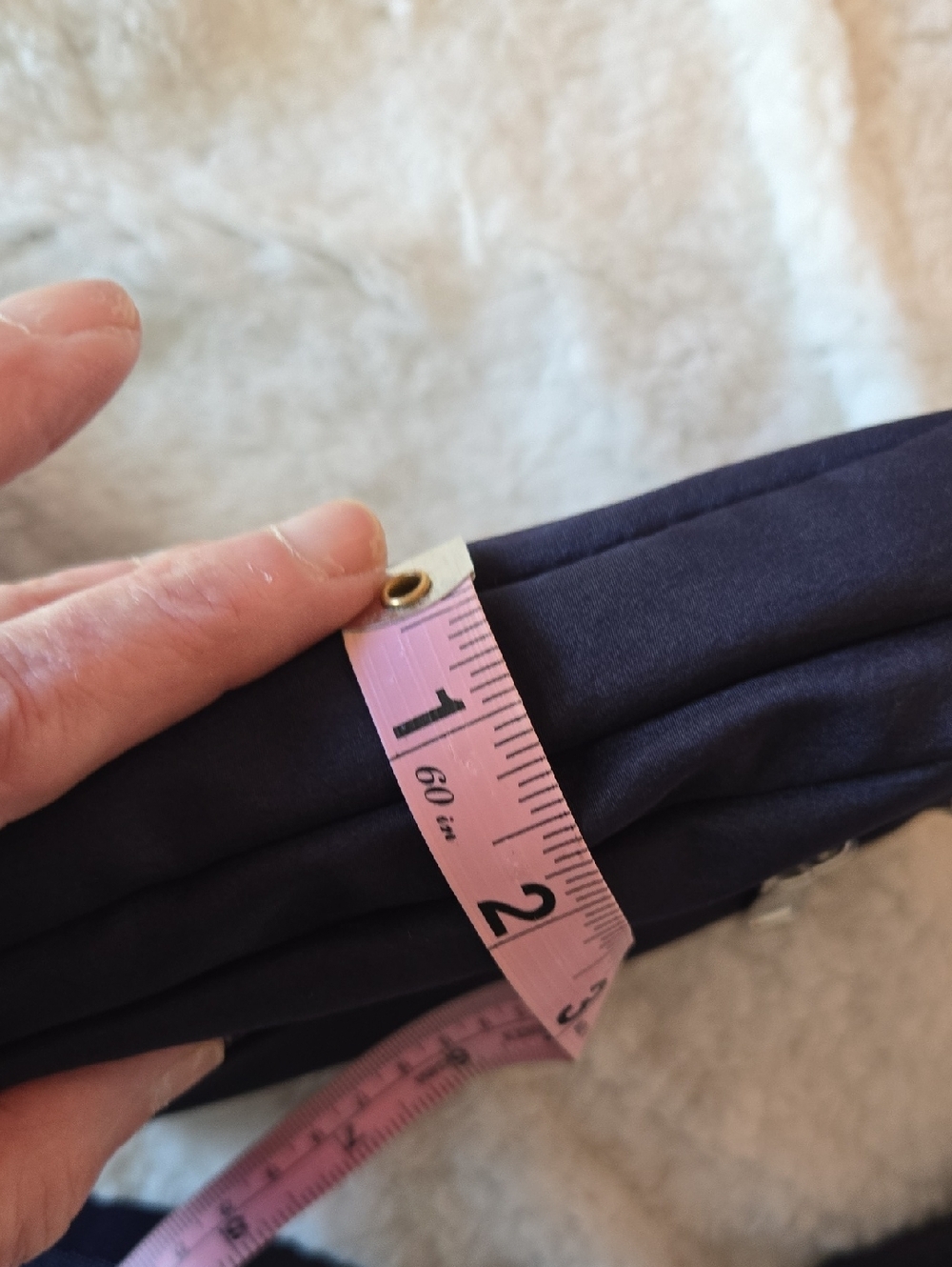 Ladies Navy Canvas Waist Bag with Adjustable Strap - Picture 9 of 11